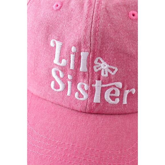 BOUTIQUE Abby & Evie Pink Big Sister Little Sister Matching Hats 100% Cotton - Picture 5 of 10